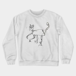 The artist as mentally deranged cat doodles Crewneck Sweatshirt